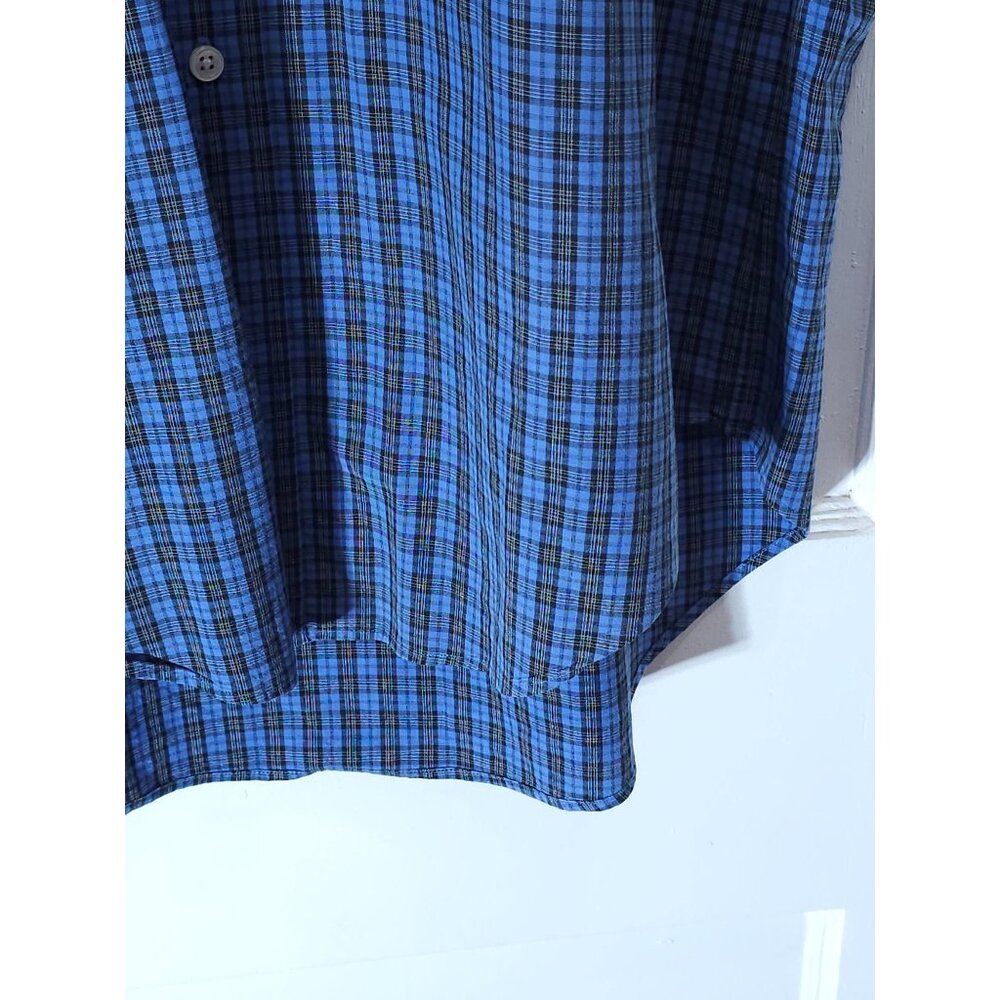 Ralph Lauren Men's Classic Fit Blue Plaid Button-Up Shirt Size Medium - Picture 8 of 11
